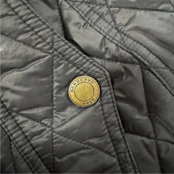 Burberry Finsbridge Black Quilted Belted Hooded Jacket Coat